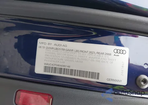 2019 Audi S5 3.0T Premium из США, поврежденный, VIN WAUC4CF5XKA065146